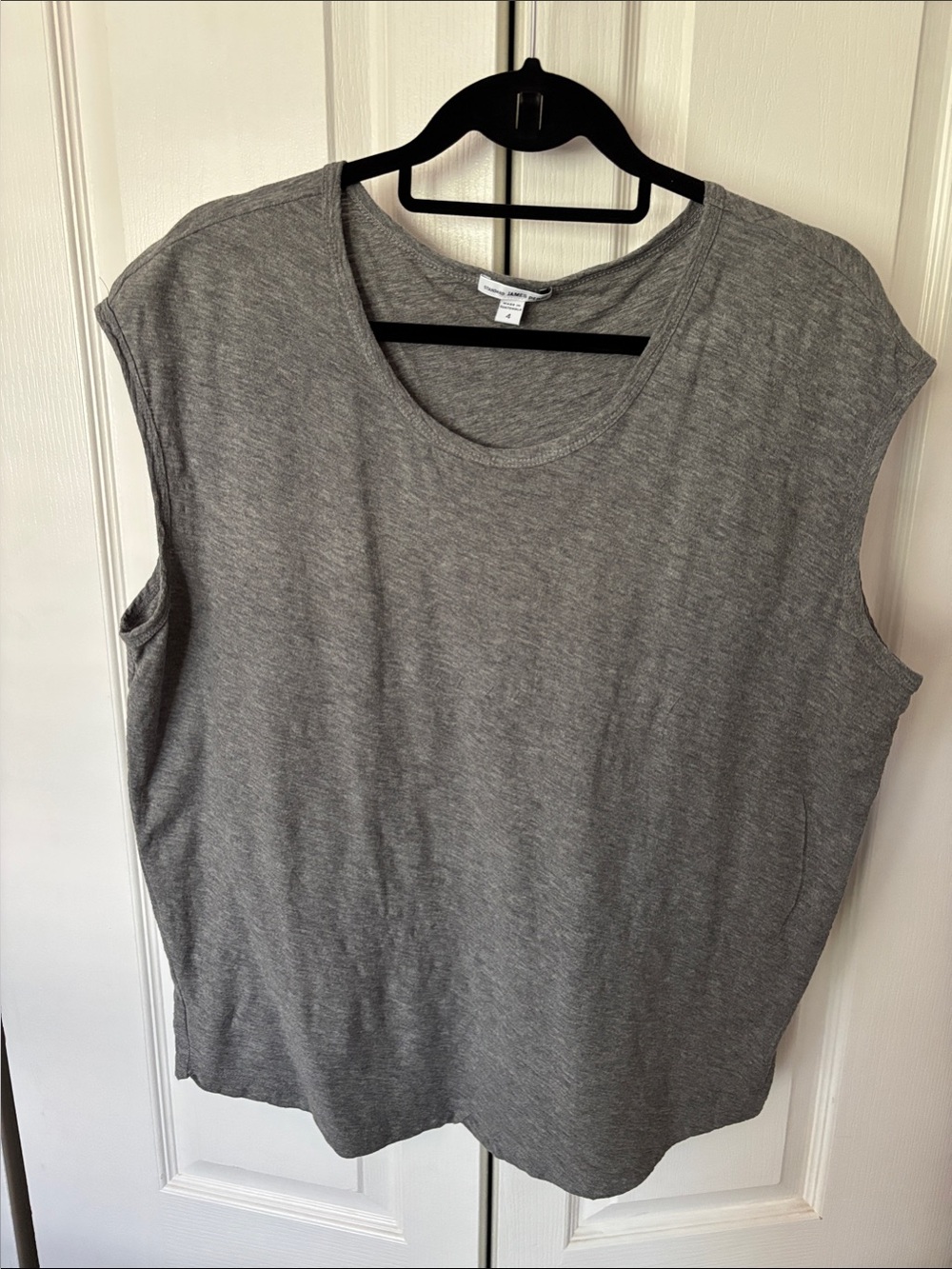 James Perse Heather Gray Sleeveless Scoop Tank